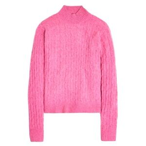 J. Crew Cable Knit Mock Neck Sweater